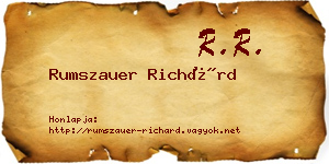 Rumszauer Richárd névjegykártya