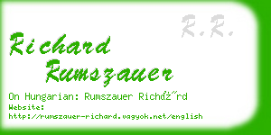 richard rumszauer business card